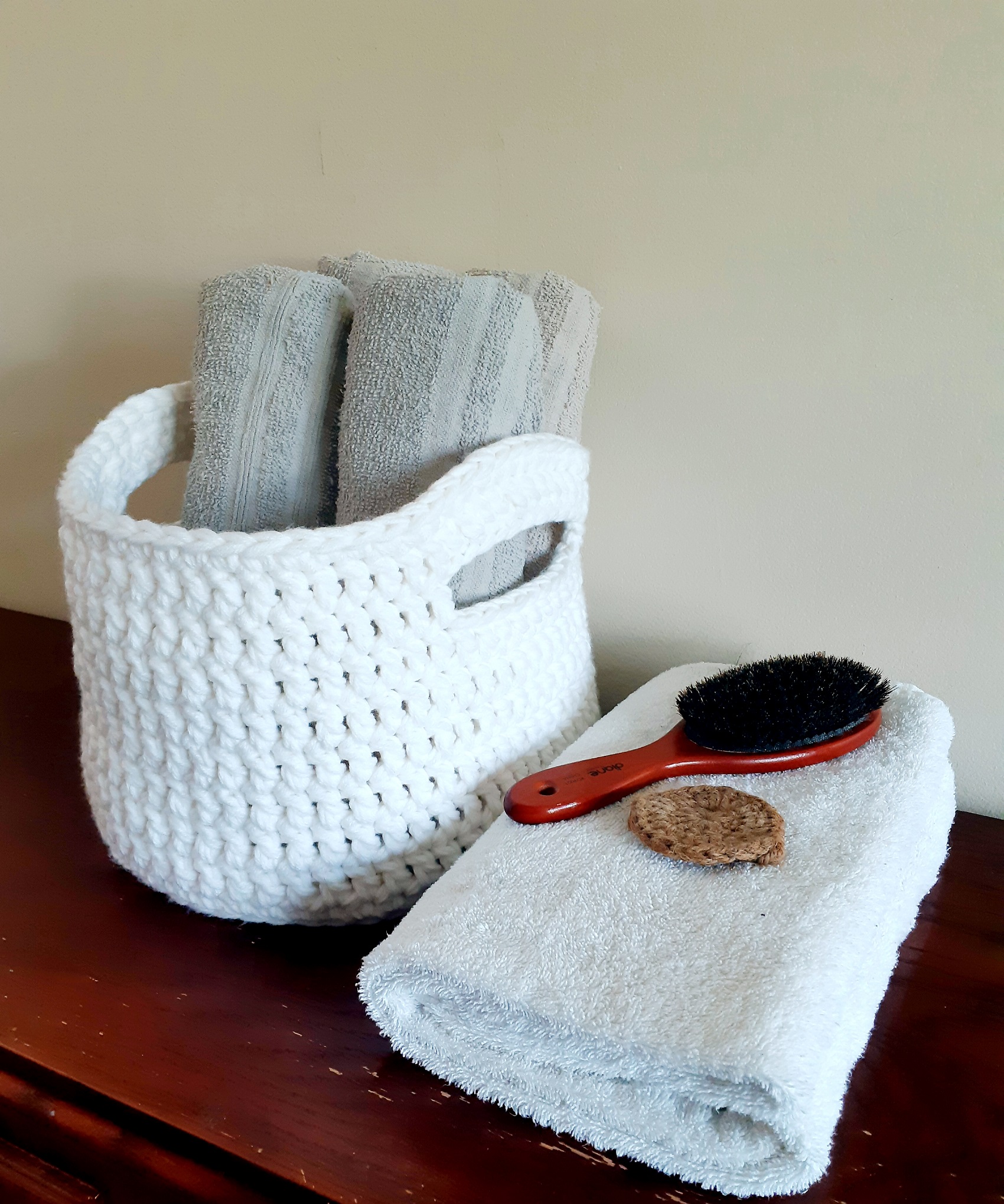 Large Crochet Basket with Handles - Free Crochet Pattern - Persia Lou