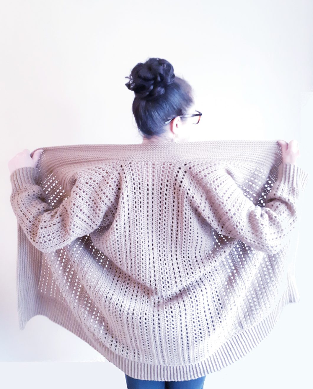 oversized crochet cardi
