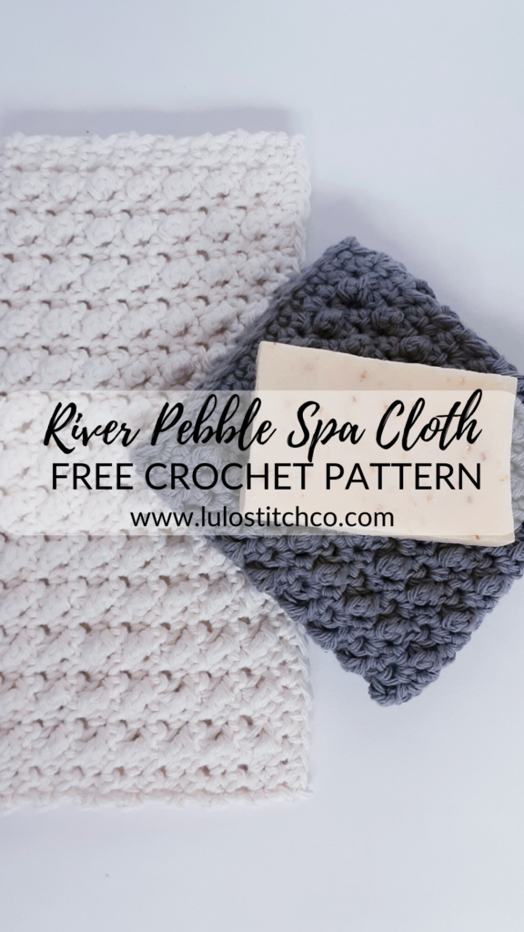 crochet spa cloth closeup and title