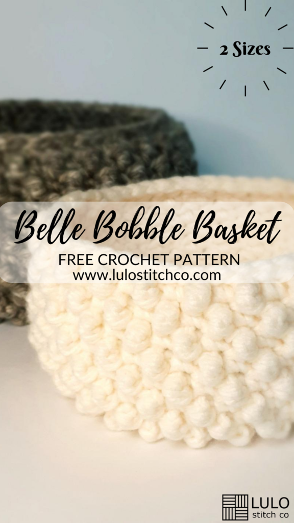 closeup of bobble sides of the crochet basket