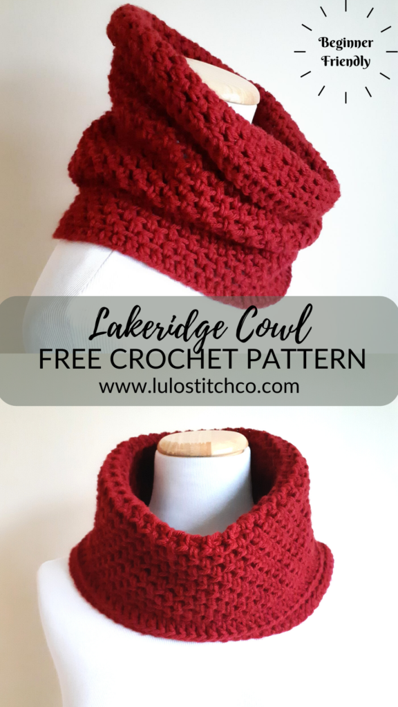 easy crochet cowl from the side and front
