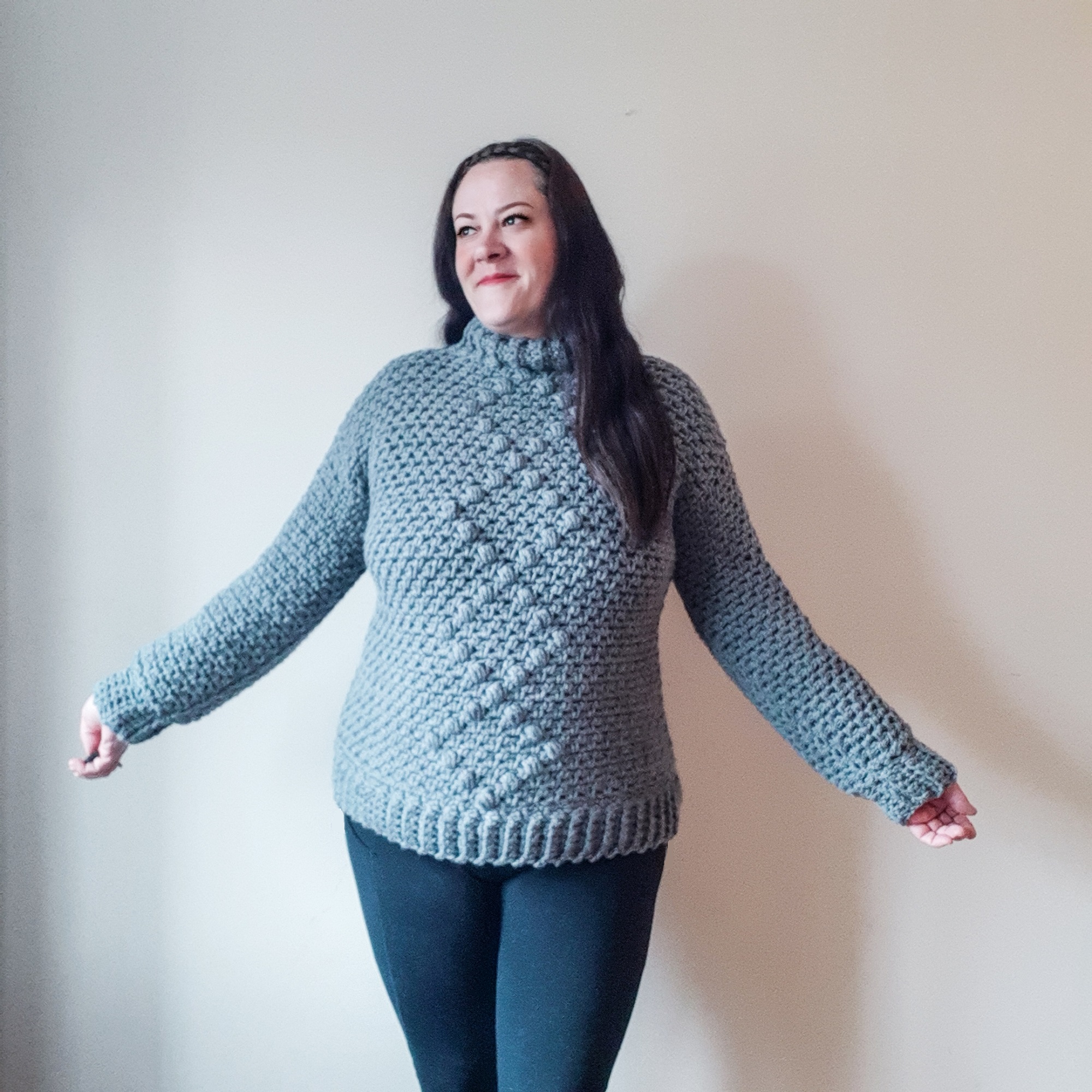 "ROBIN" CHUNKY CROCHET PULLOVER SWEATER Free Pattern ⋆