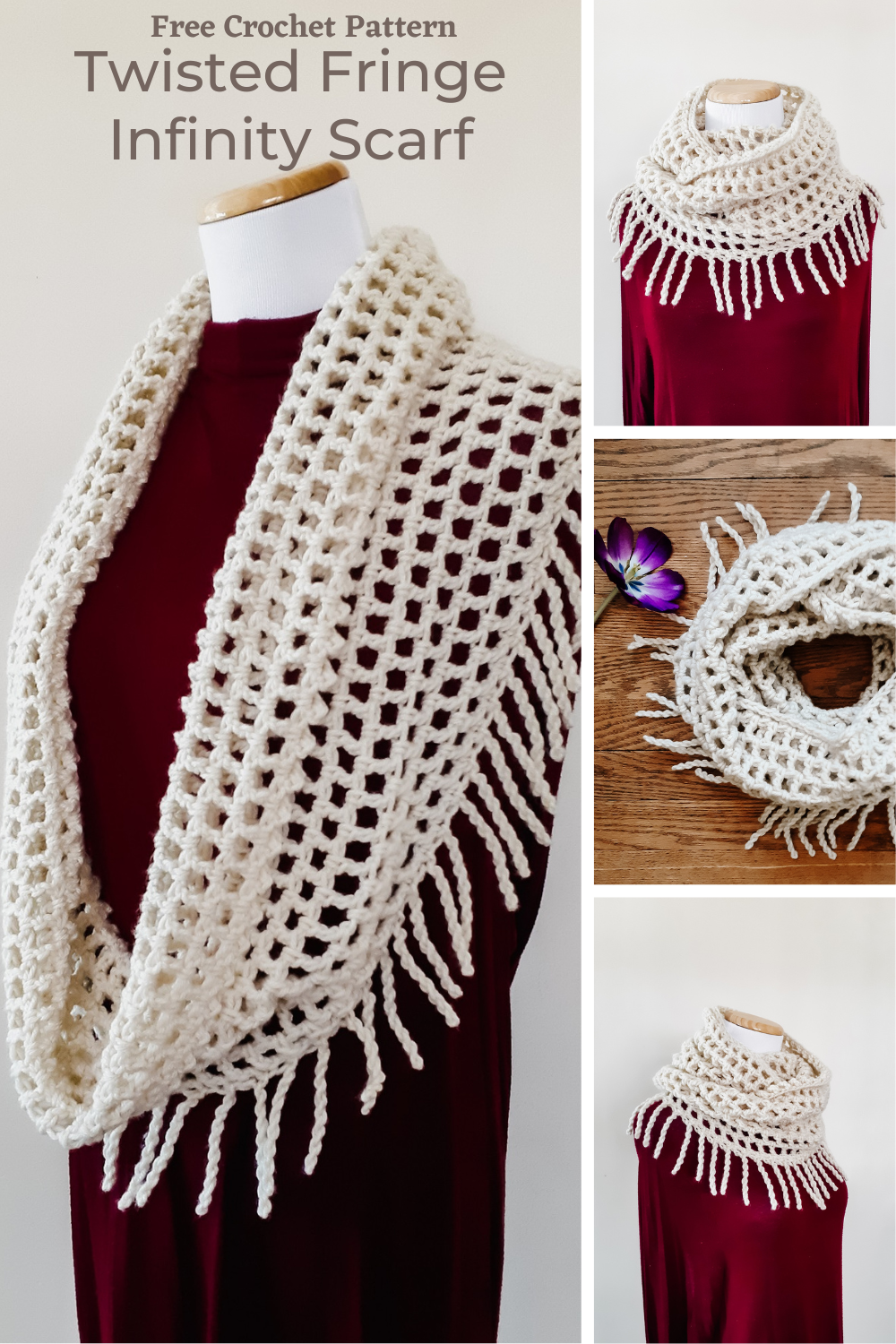 TWISTED FRINGE INFINITY SCARF - Free Pattern ⋆ lulostitchco.com
