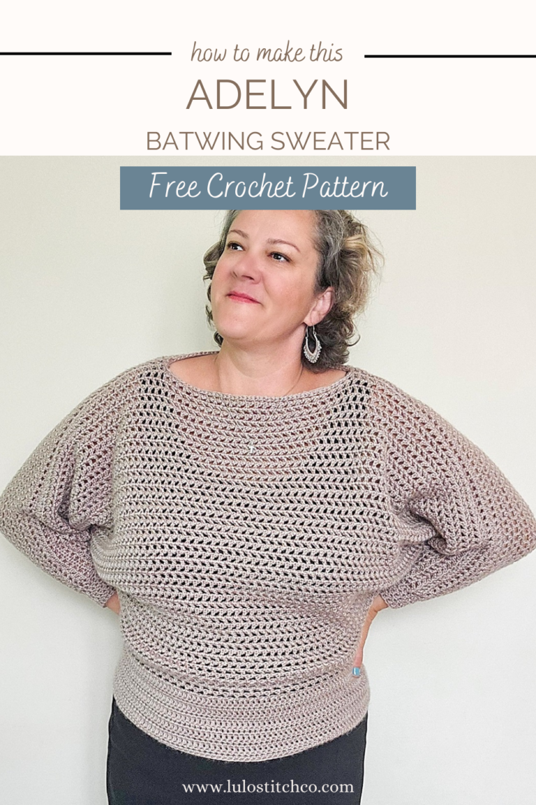 CROCHET BATWING SWEATER - Free Pattern ⋆ lulostitchco.com