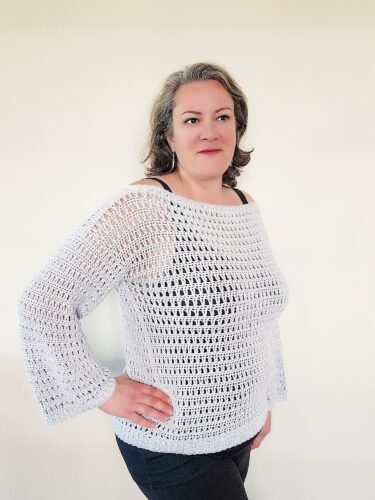 OFF THE SHOULDER CROCHET SWEATER - Free Pattern ⋆ lulostitchco.com