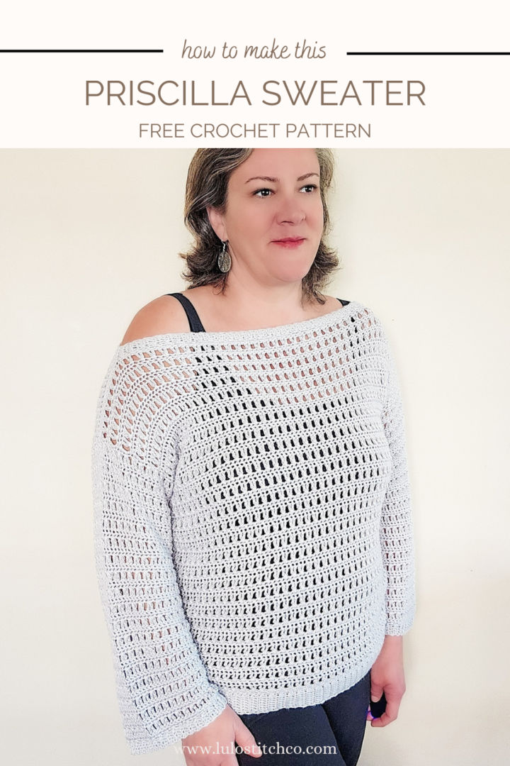 OFF THE SHOULDER CROCHET SWEATER - Free Pattern ⋆ lulostitchco.com