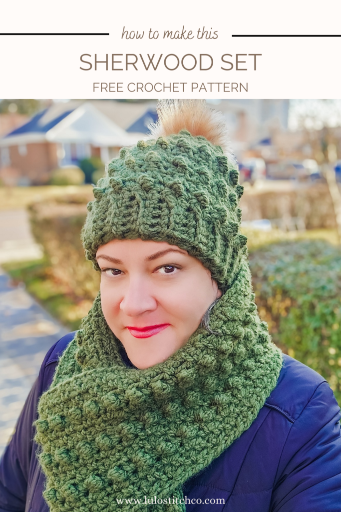 Pinterest pin crochet hat and scarf set