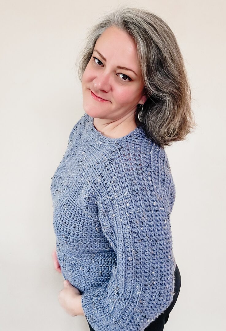 Very Peri Crochet Sweater main image 0