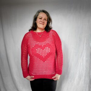 crochet heart sweater