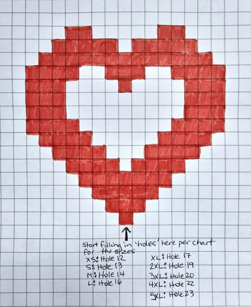 filet crochet chart for heart
