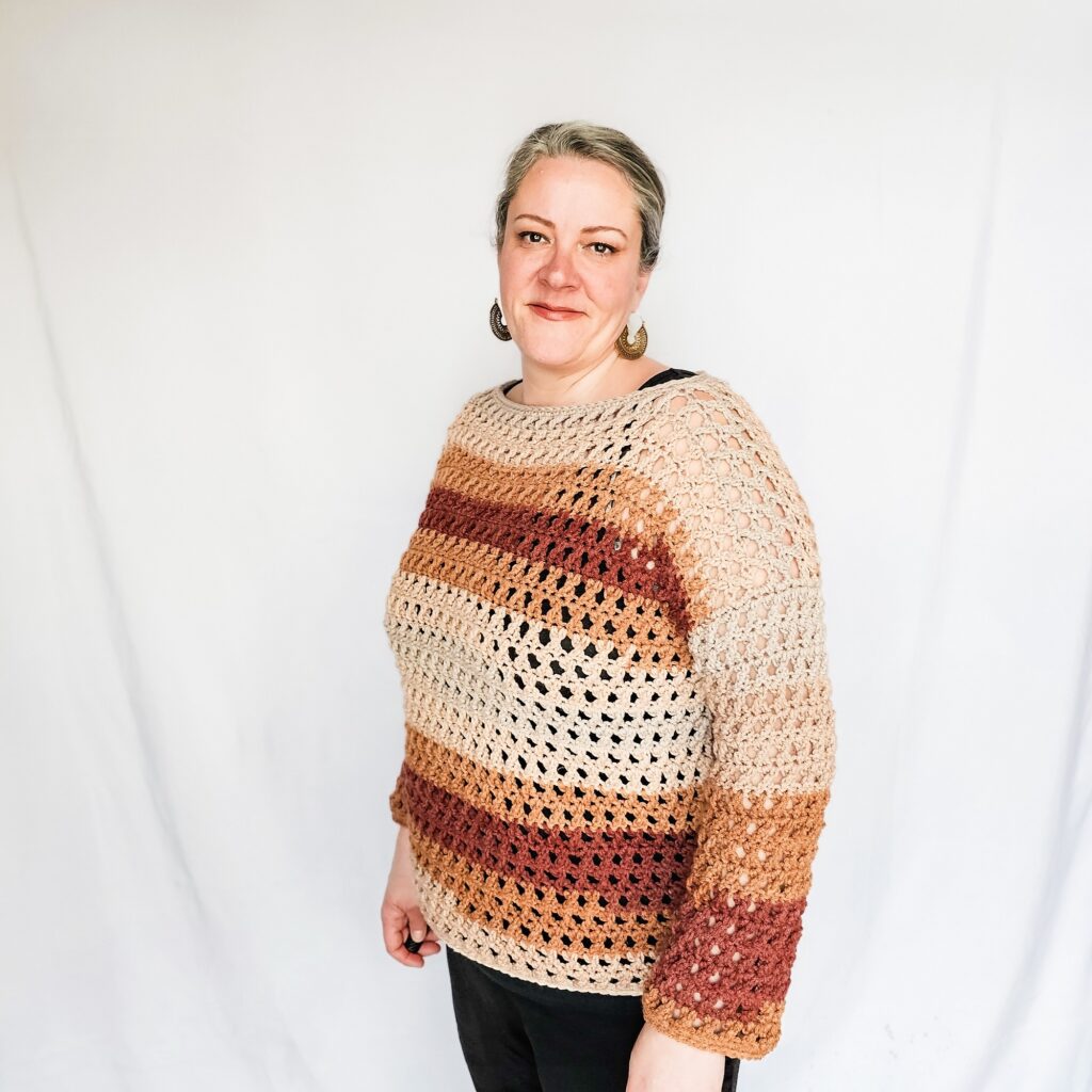 crochet mesh sweater