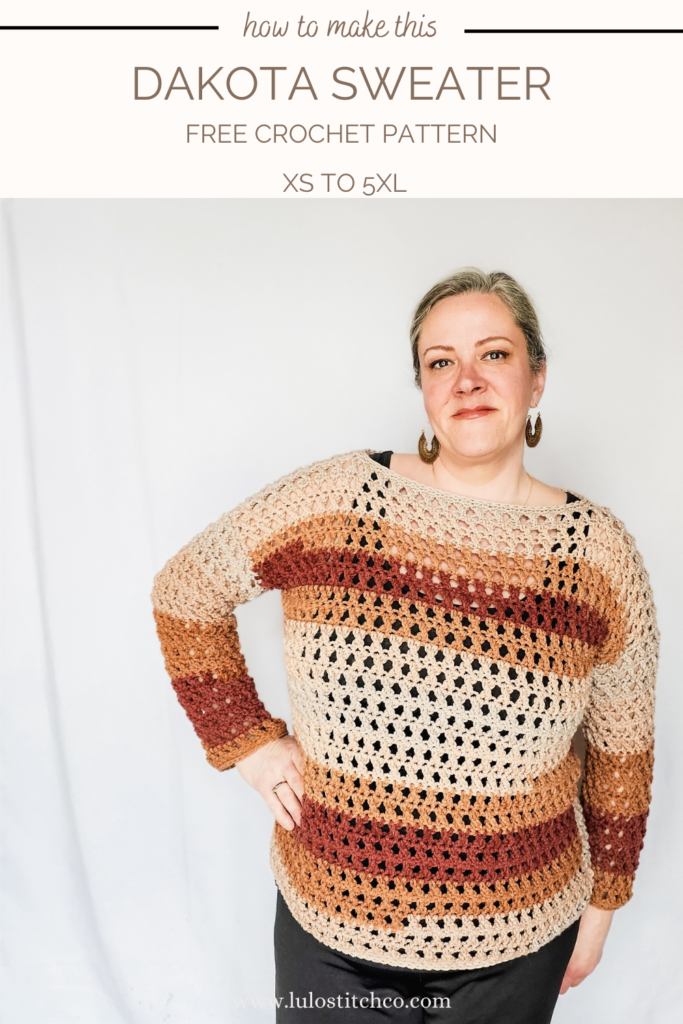 Pinterest Pin for Dakota Crochet Mesh Pullover